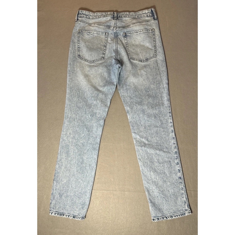 H&M Women's Acid Wash Denim Straight Regular High Waist Y2K - Picture 5 of 6